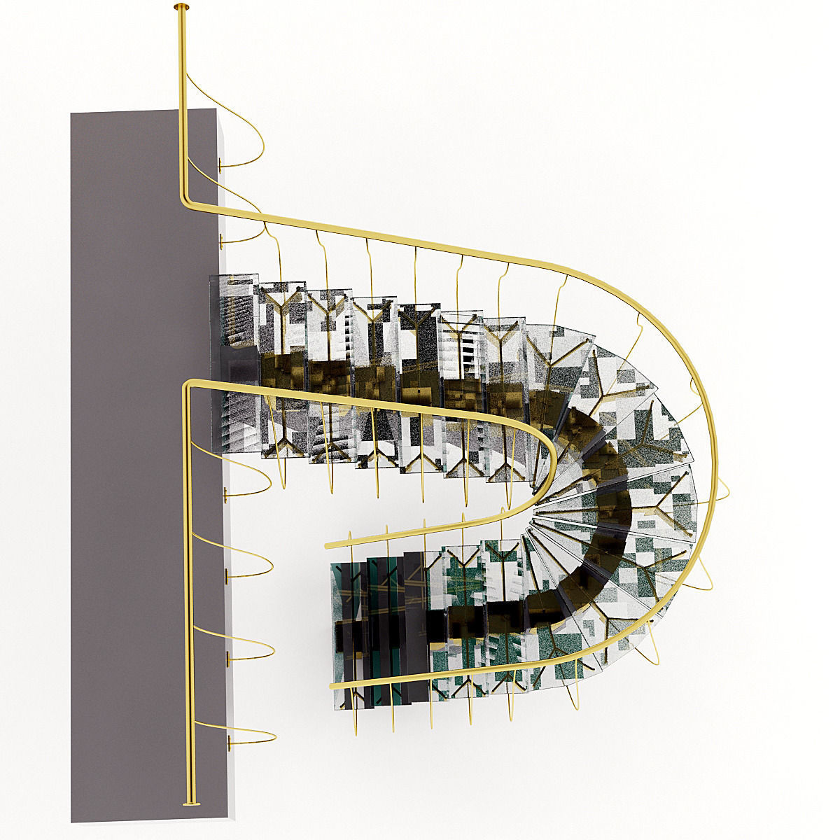 contemporary staircase 3D model_3