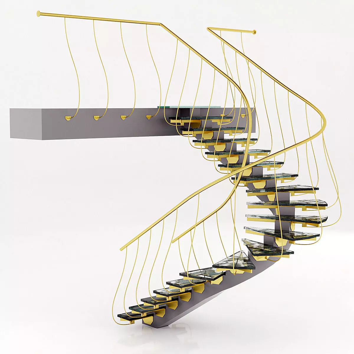 contemporary staircase 3D model_0
