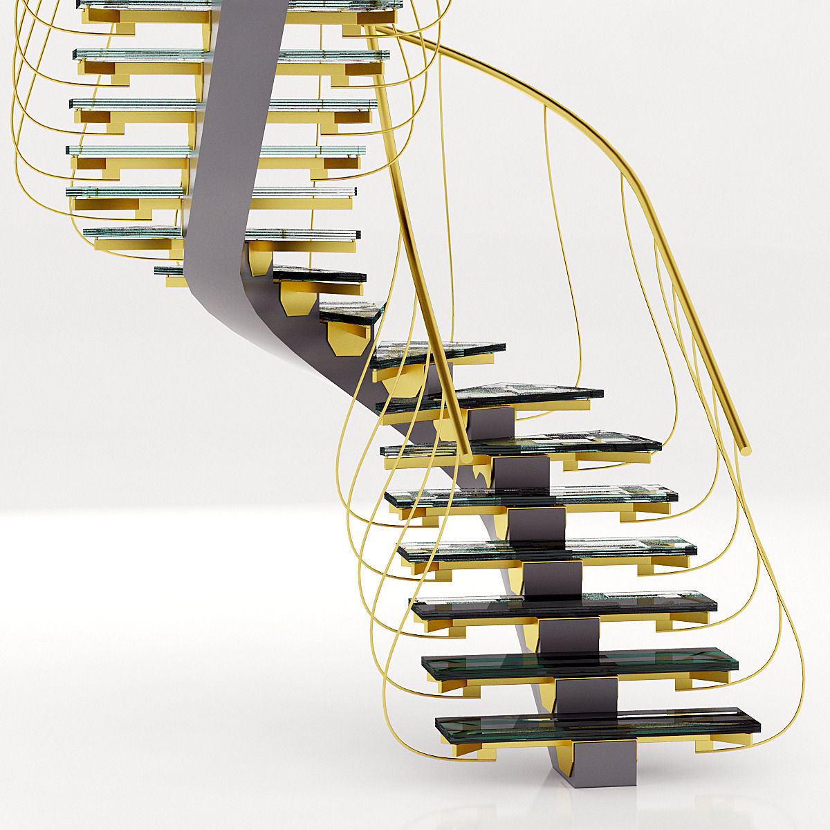 contemporary staircase 3D model_2