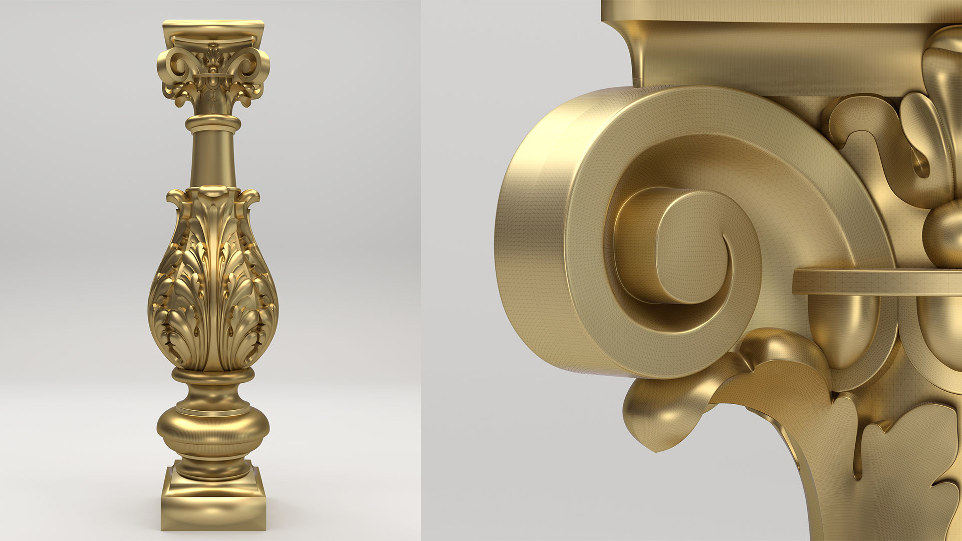 Carved Column 3D model_1