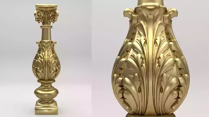 Carved Column 3D model Carved Column 3D model
