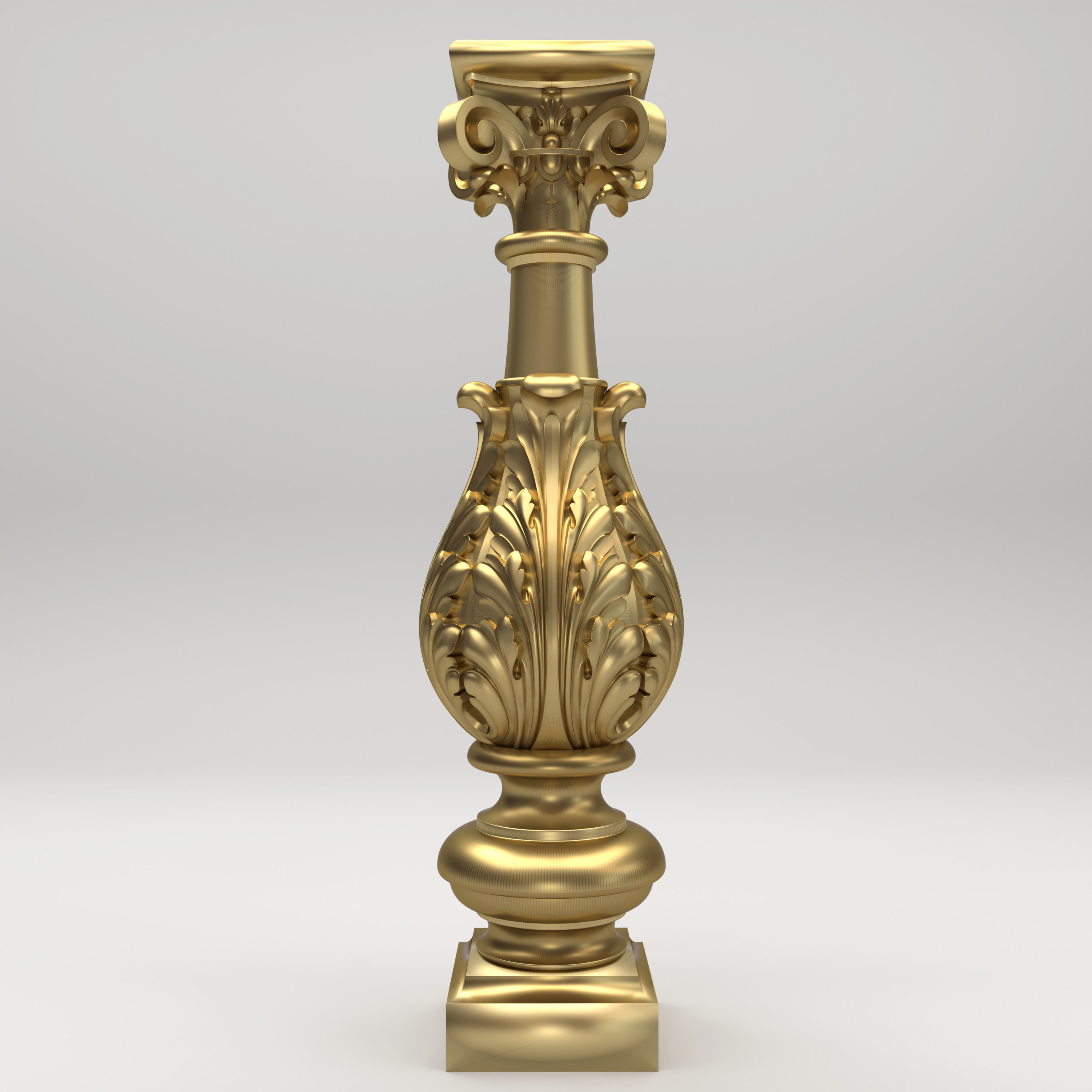 Carved Column 3D model_2