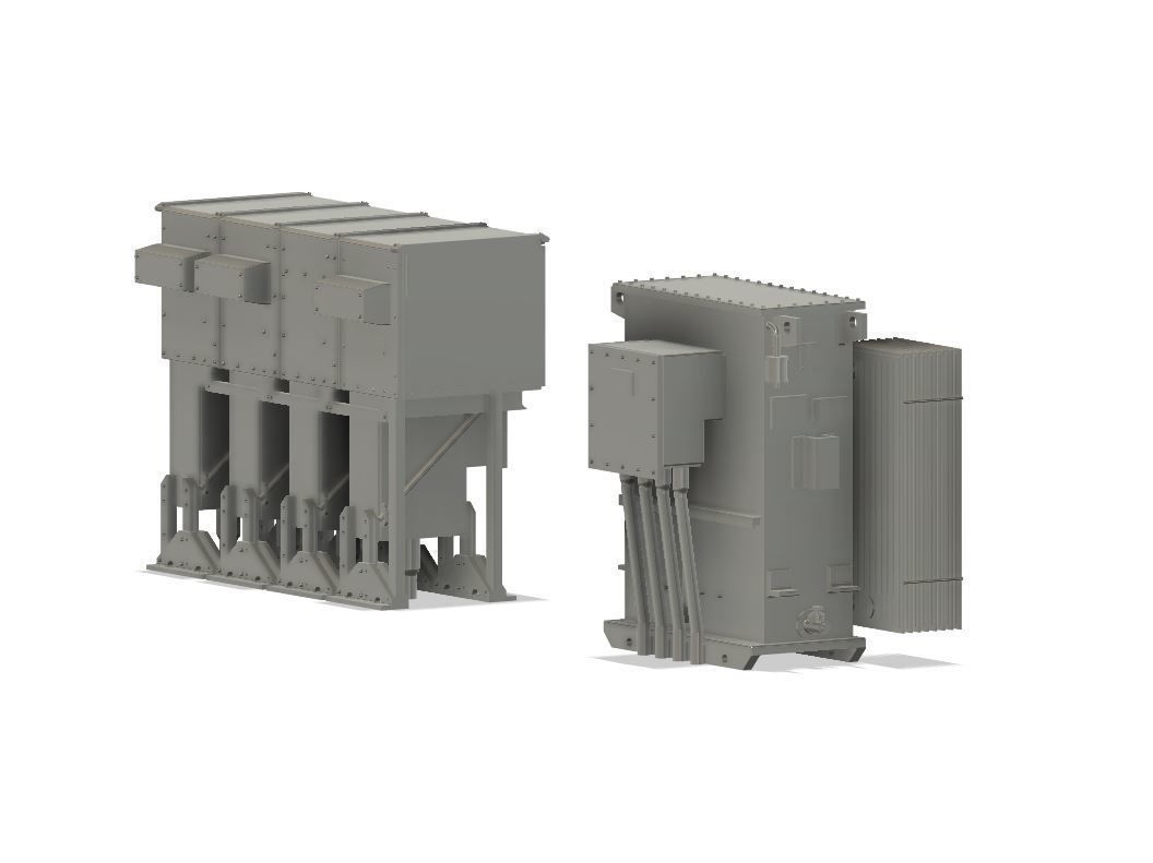 Model Railway Industrial Electrical Sub Station Transformers 3D print model_7