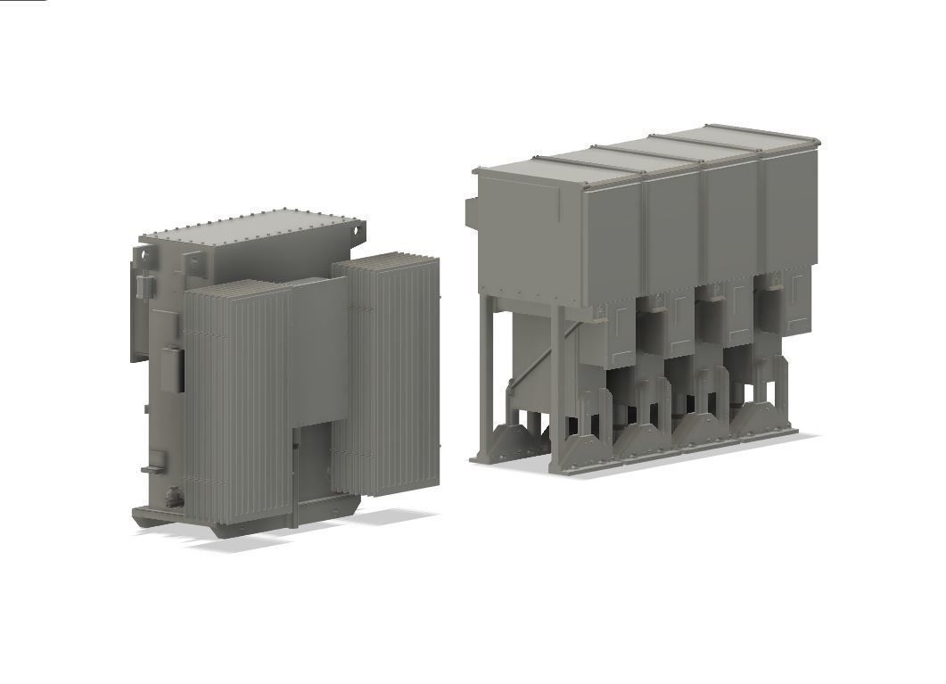 Model Railway Industrial Electrical Sub Station Transformers 3D print model_1