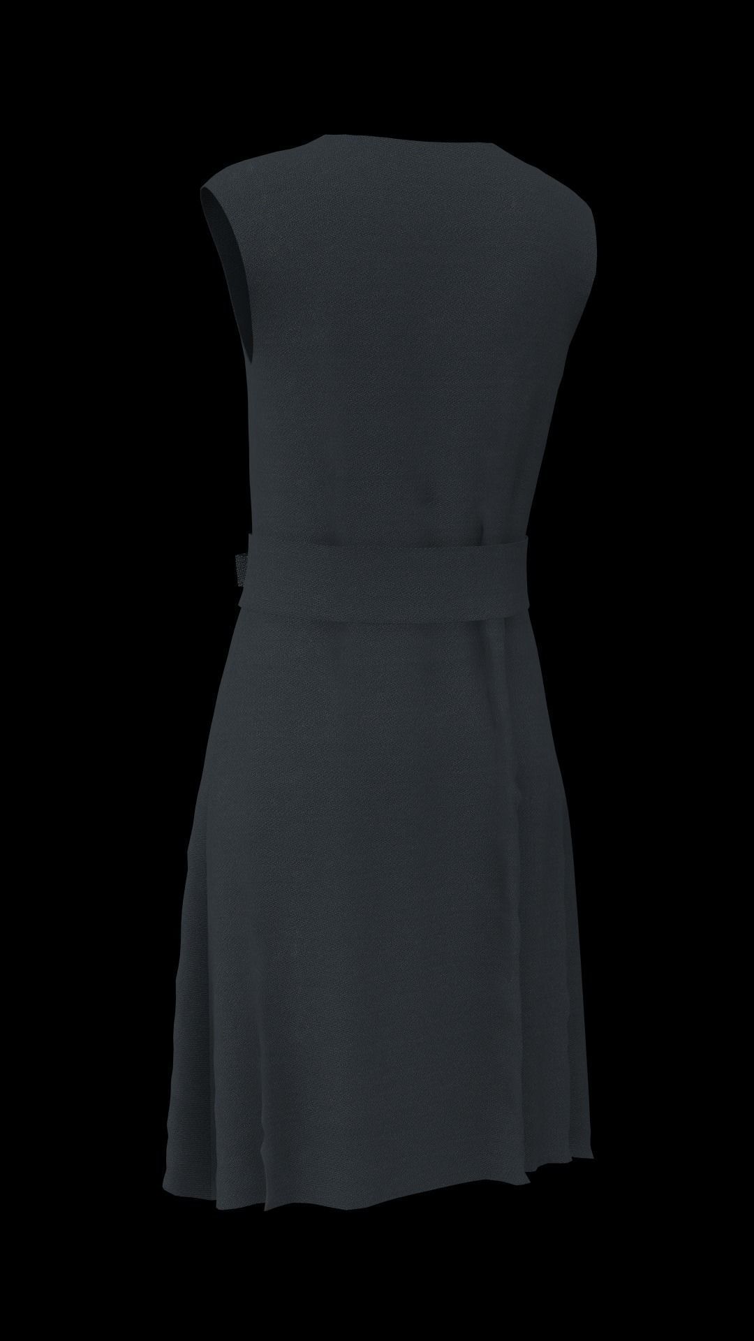 Denim Dress Low-poly 3D model_5