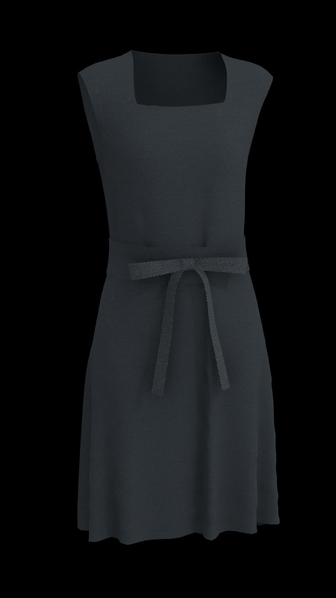 Denim Dress Low-poly 3D model_1