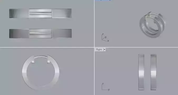 Combo Set Of Five Earrings 3D print model