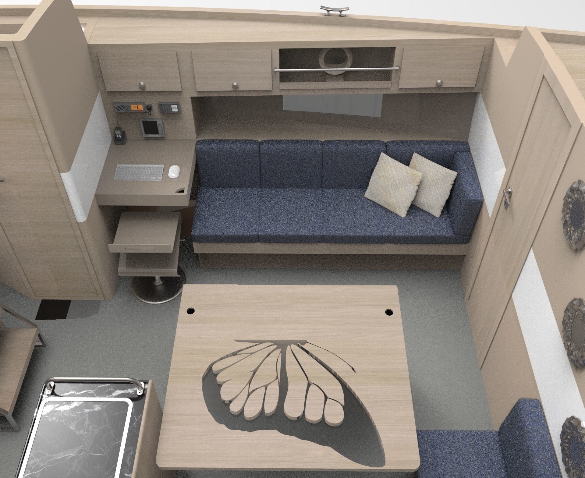 Deck Saloon Sloop Sailboat 3D model_3