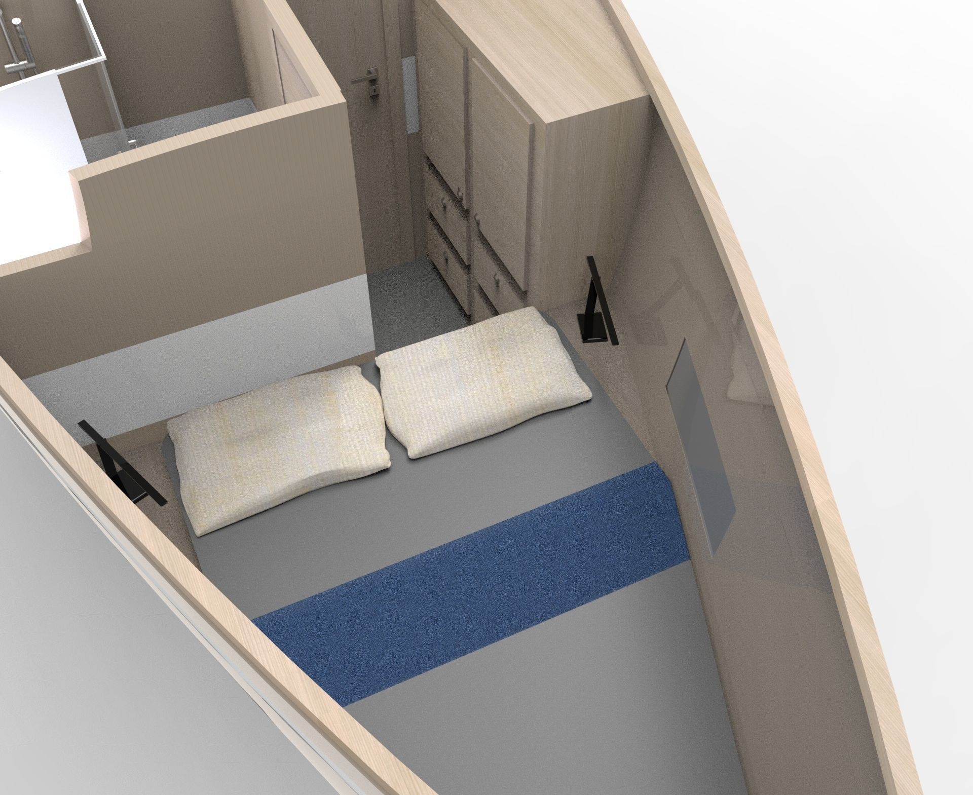 Deck Saloon Sloop Sailboat 3D model_6