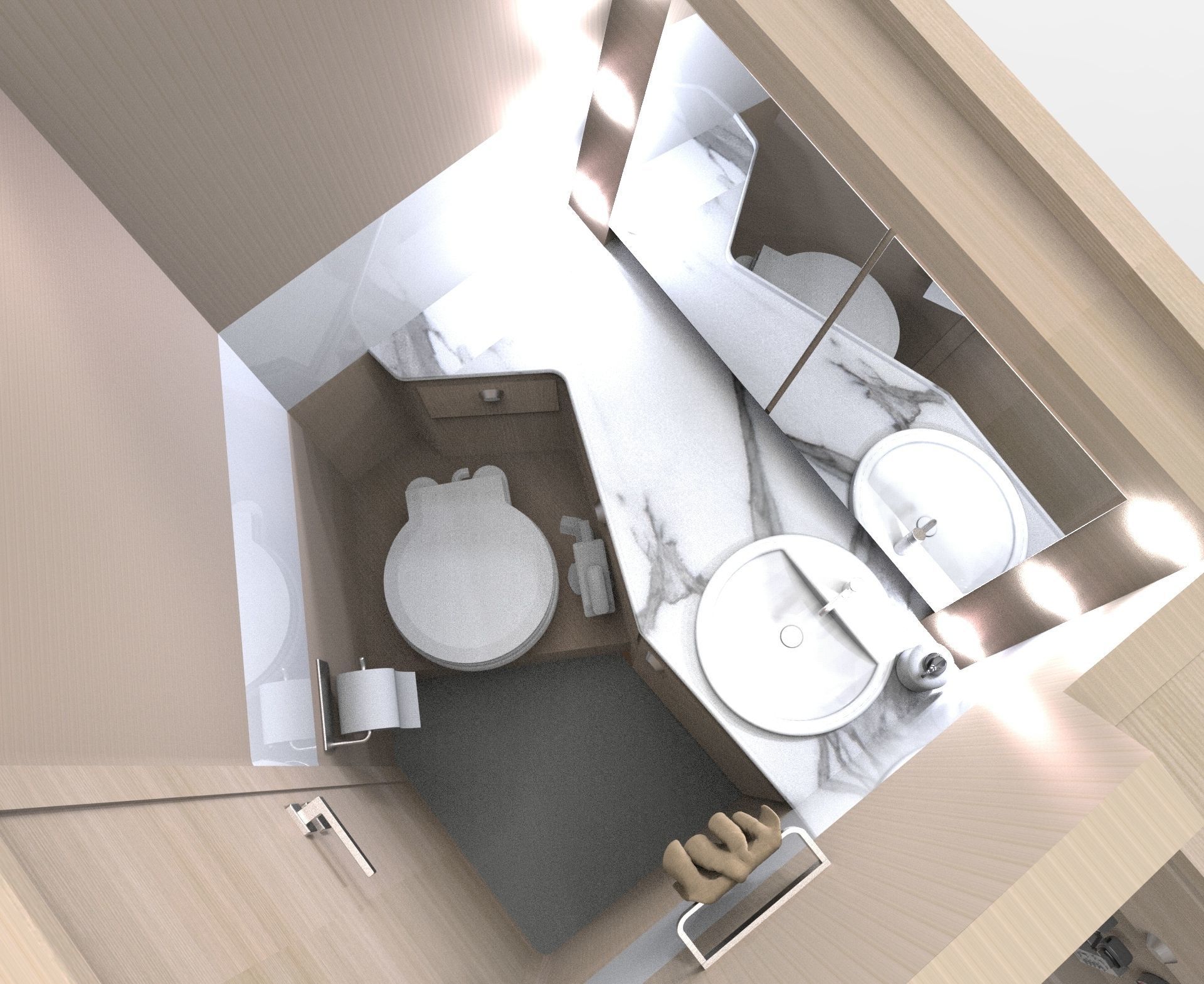 Deck Saloon Sloop Sailboat 3D model_11