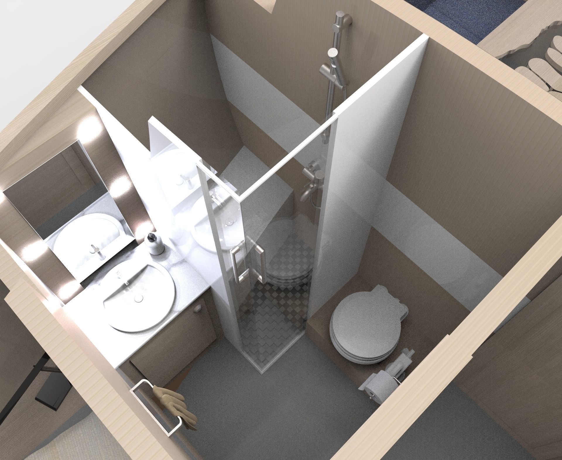 Deck Saloon Sloop Sailboat 3D model_4