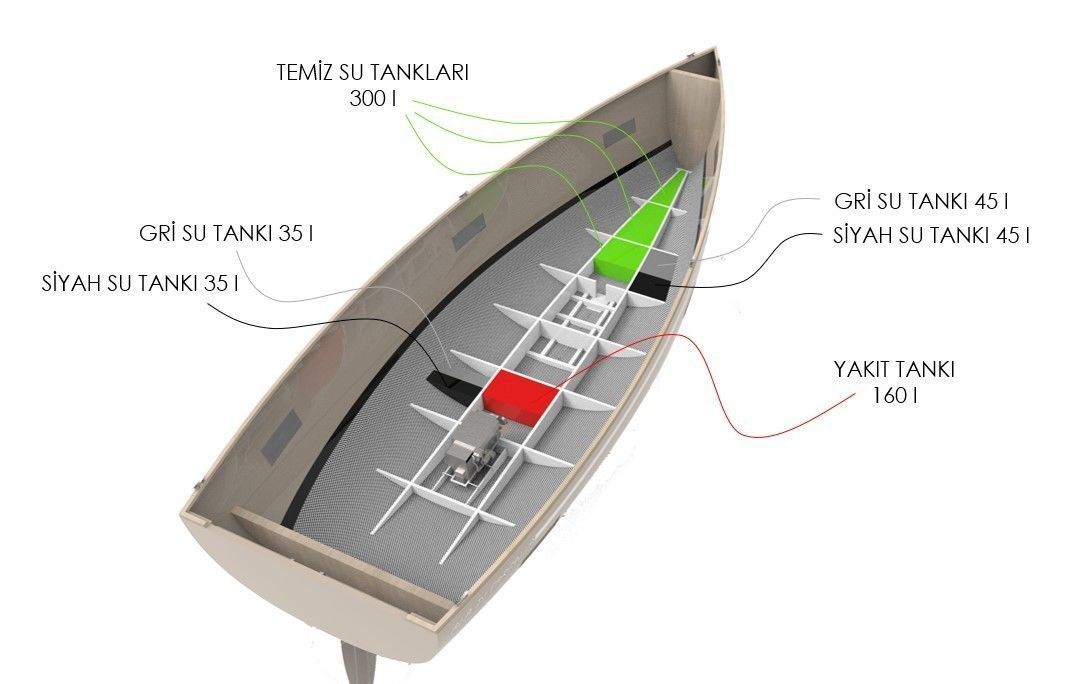Deck Saloon Sloop Sailboat 3D model_12