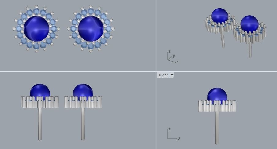 Combo Set Of Two Earrings 3D print model_6