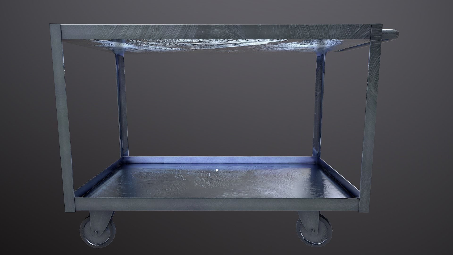 Metal Trolley Low-poly 3D model_6