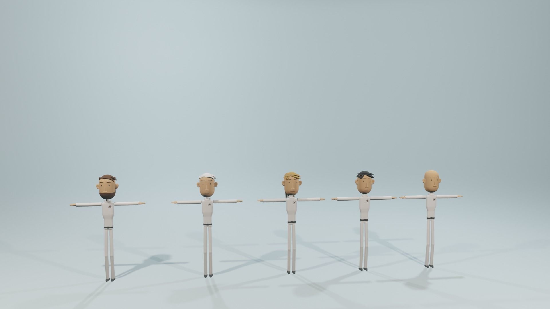 Cartoon style Blender characters Low-poly 3D model_3