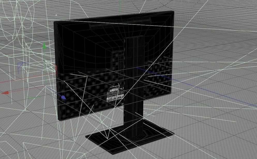 Dell computer monitor Screen 3D model_7