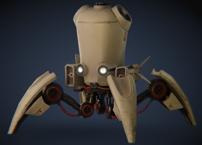 Bass Booster robot Sci FI  game-ready  Low-poly 3D model
