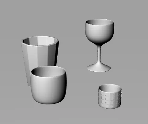 glasses wine and mugs Free 3D model_0