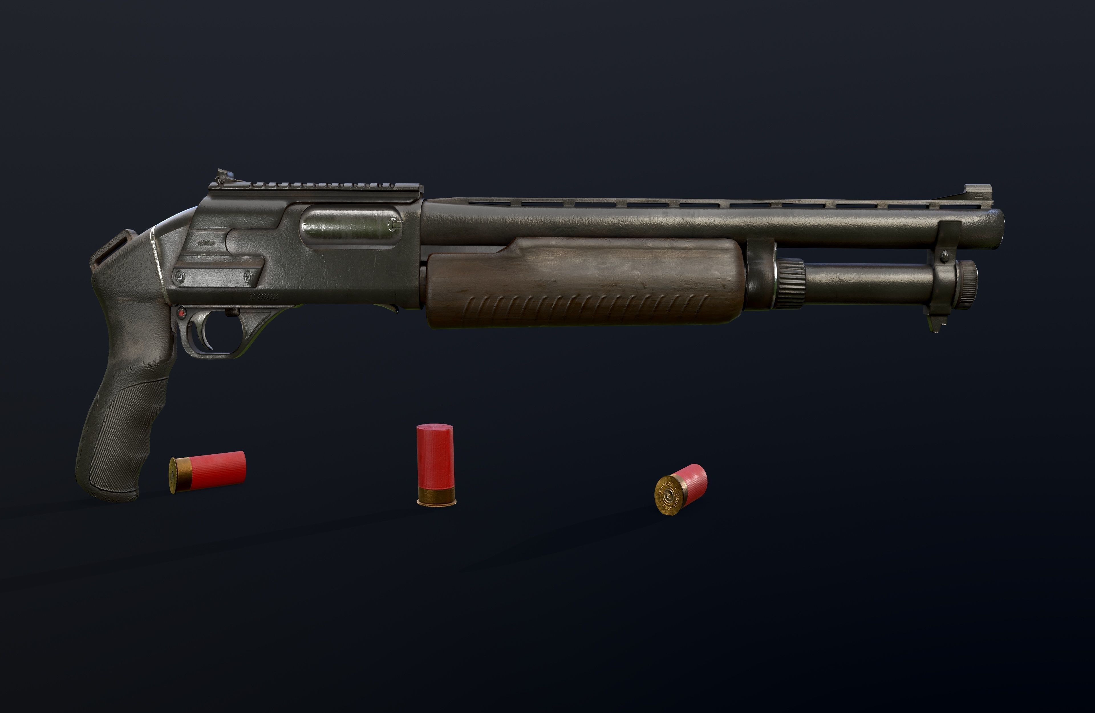 shotgun M 133 Low-poly 3D model Low-poly 3D model_5