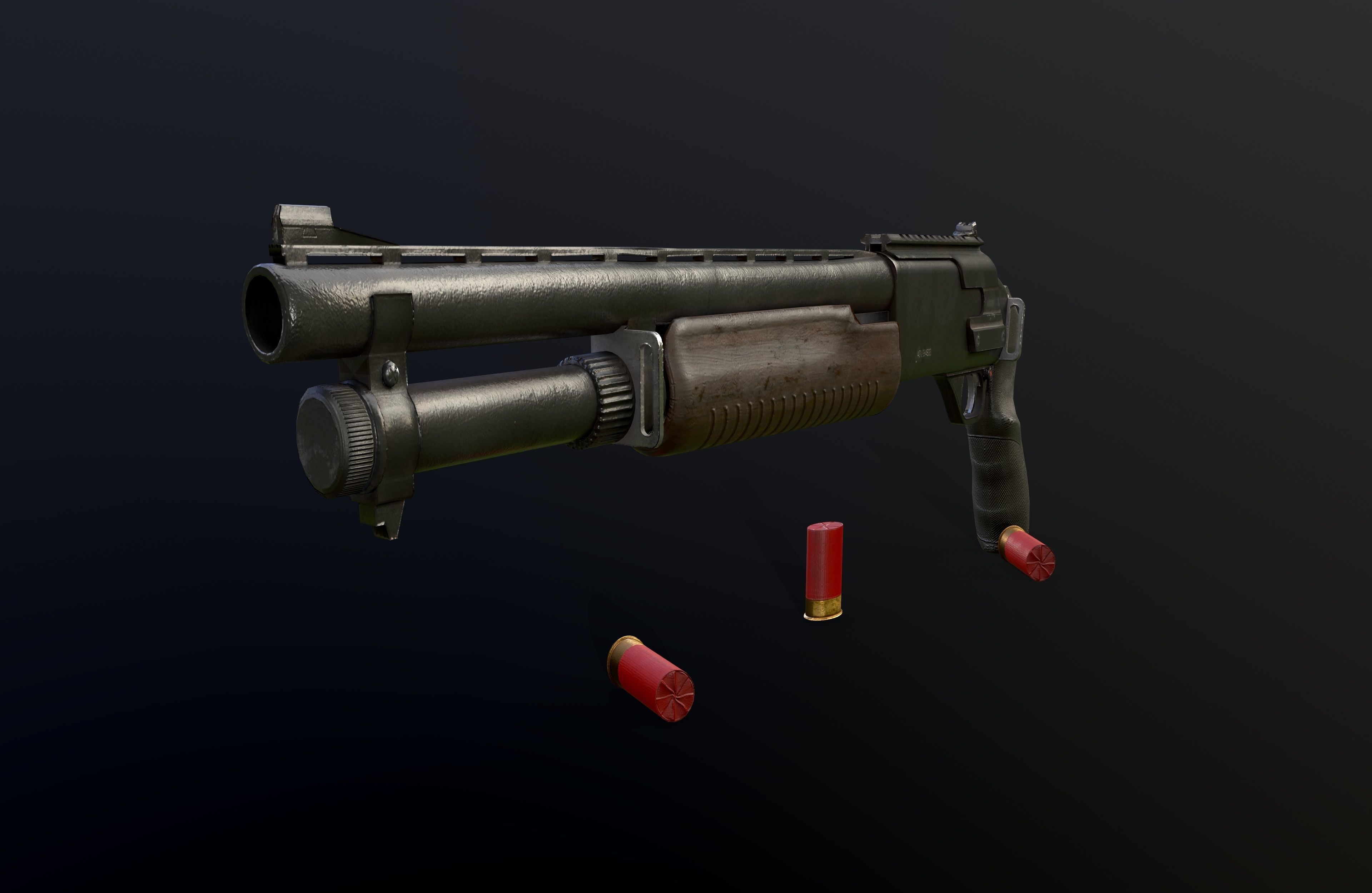 shotgun M 133 Low-poly 3D model Low-poly 3D model_4