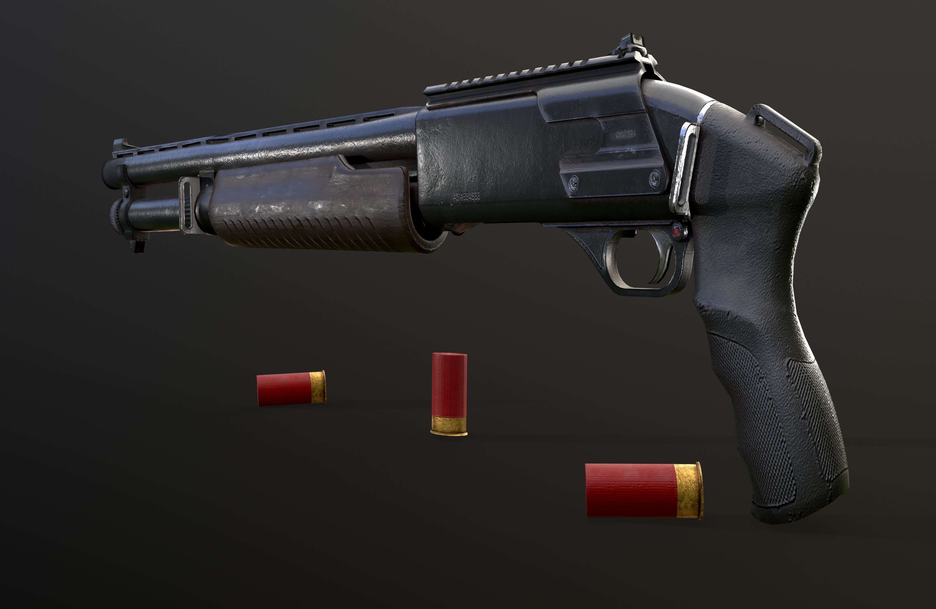 shotgun M 133 Low-poly 3D model Low-poly 3D model_2