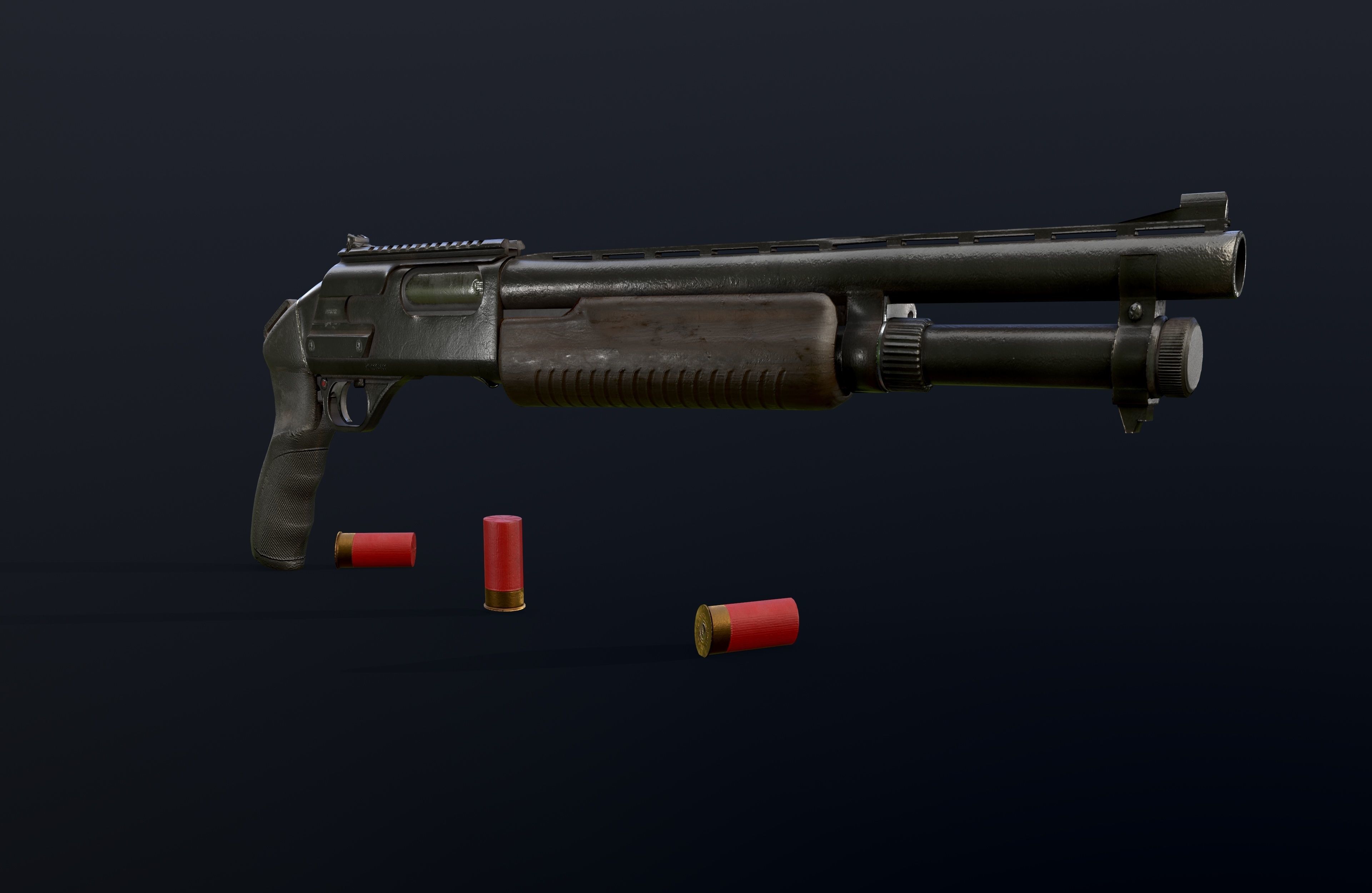 shotgun M 133 Low-poly 3D model Low-poly 3D model_6