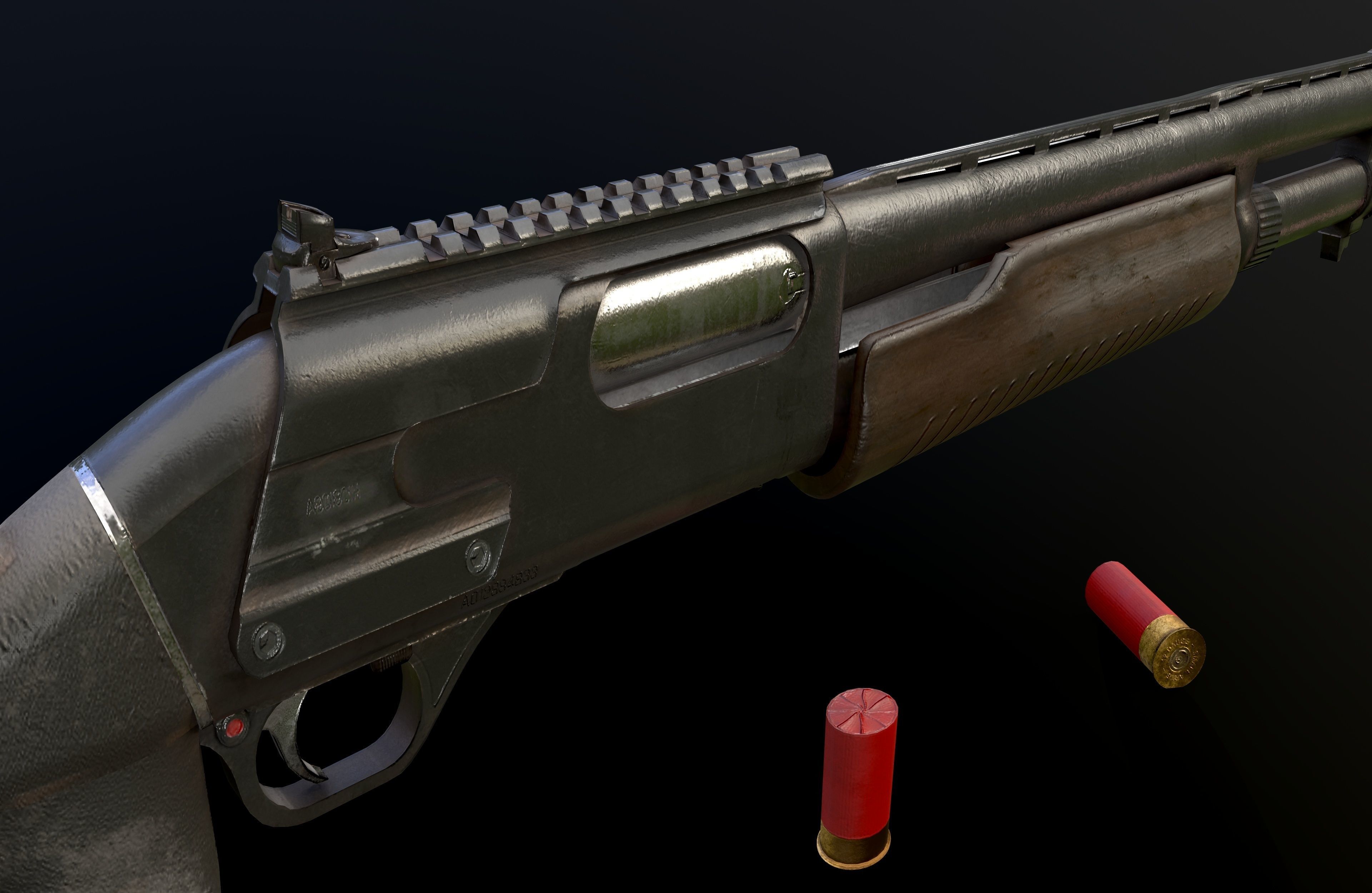 shotgun M 133 Low-poly 3D model Low-poly 3D model_3