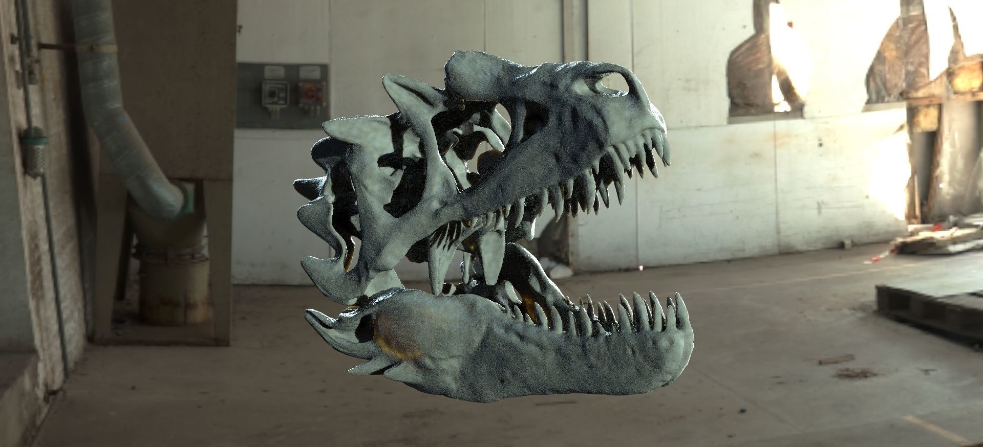 T Rex  scull 3D model_2