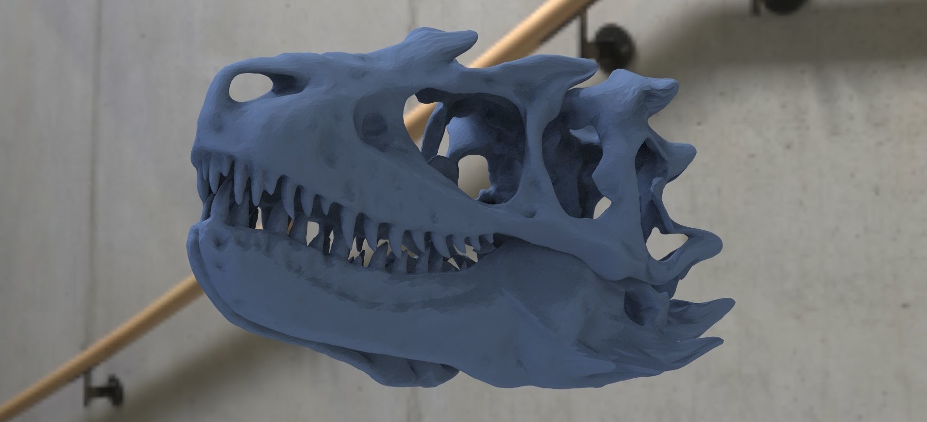 T Rex scull Mouth Closed 3D 3D model_1