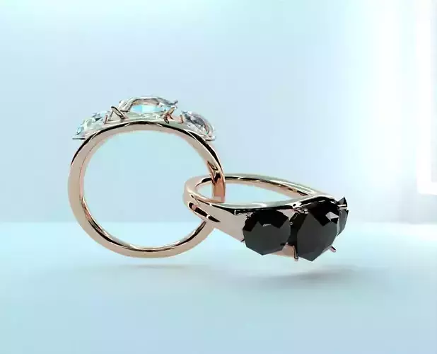 Ring with two kinds of Brilliant 