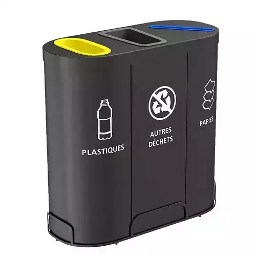 MALMO Office Waste Recycling Bin with 3 Containers