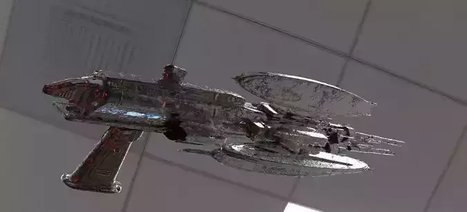 Retro Martian Sci-Fi Pistol rifle 3D