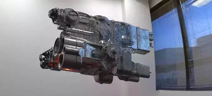 sci fi scope rocket launcher scope 3d model