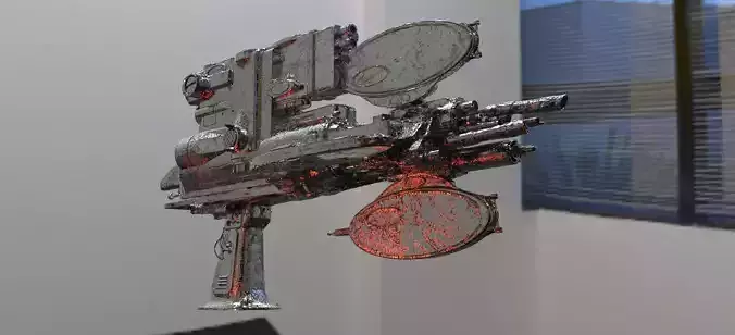 Rifle scoped alien rifle with scope 3d model