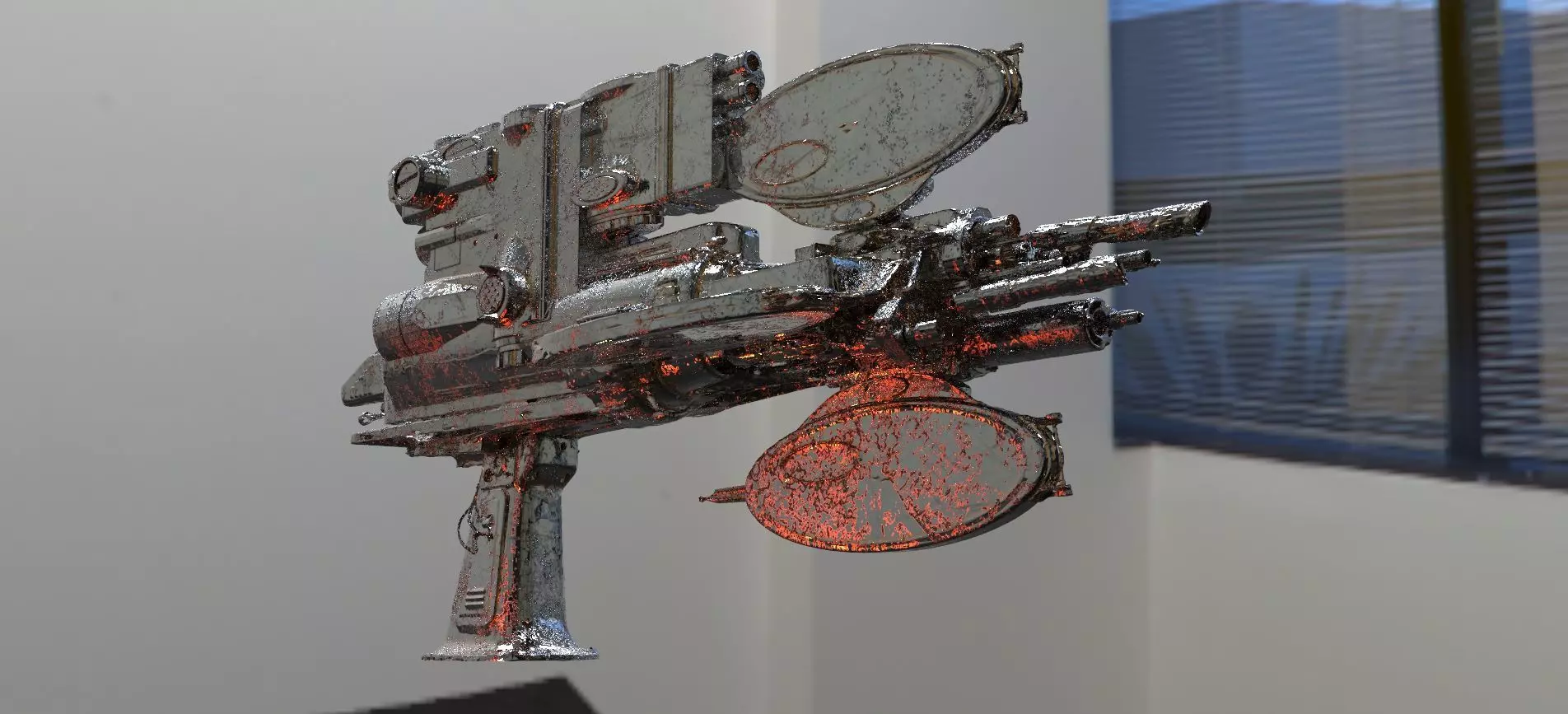 Rifle scoped alien rifle with scope 3d model 3D model