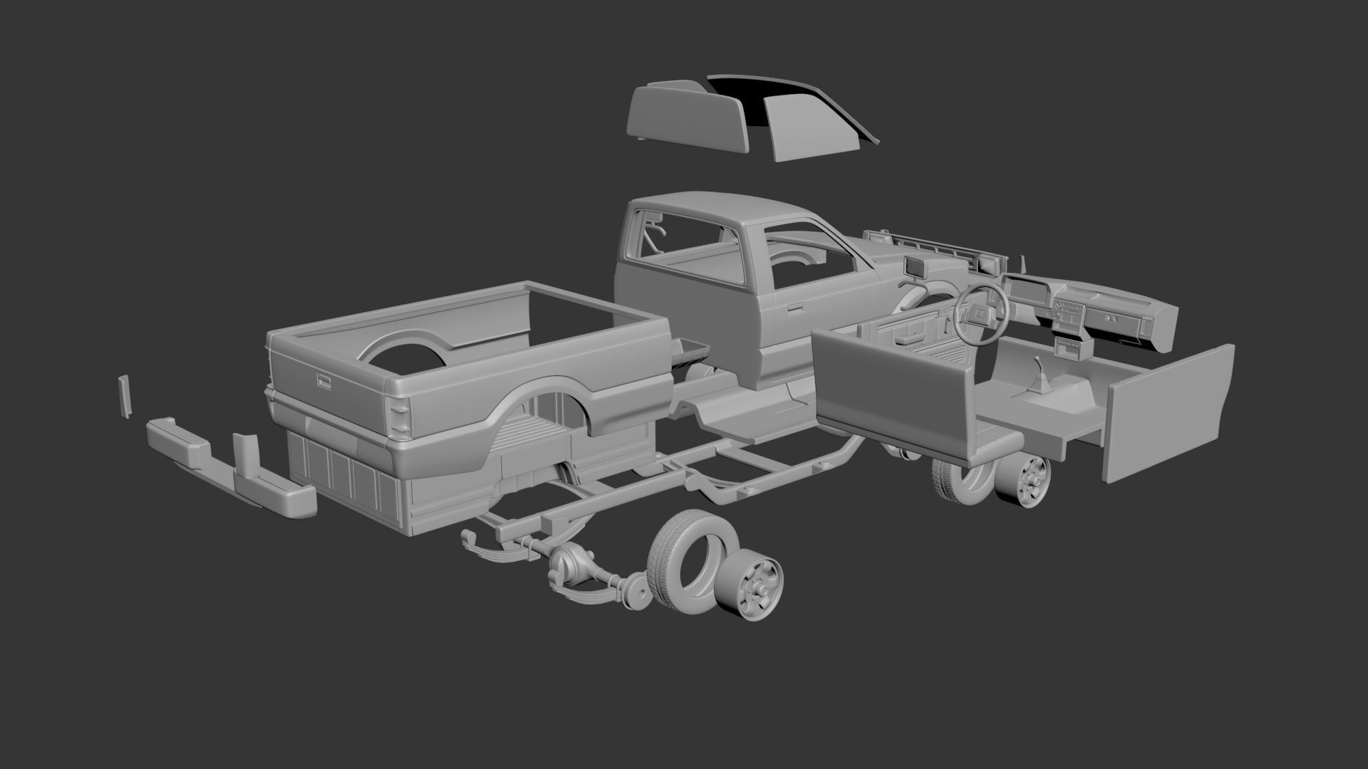 MAZDA B2000 1986 3D print model_13