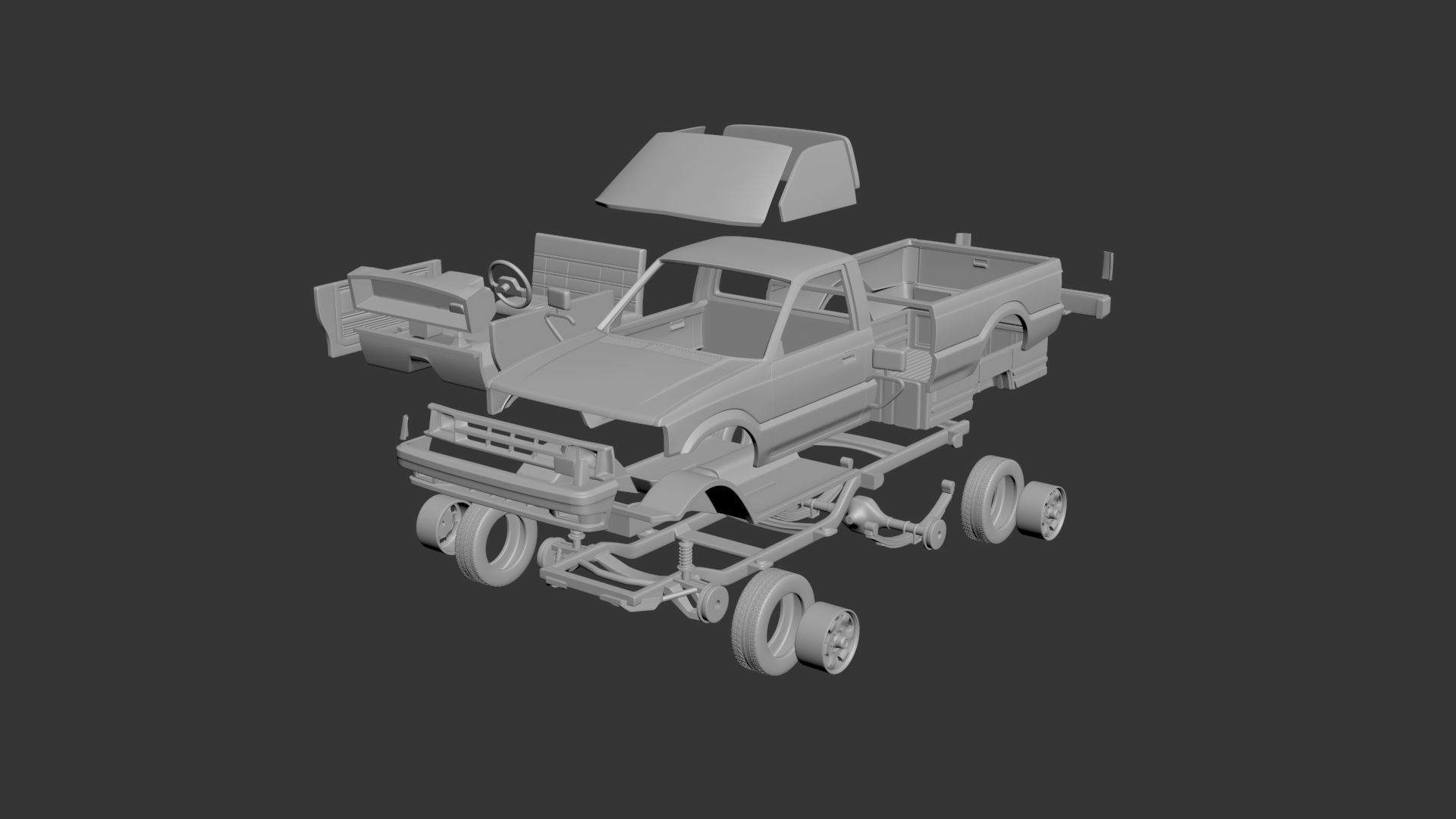 MAZDA B2000 1986 3D print model_14