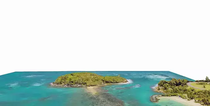 Caribbean island Low-poly 3D model