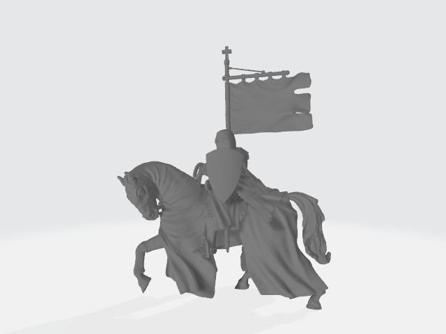 Crusader standard bearer 3D print model_1