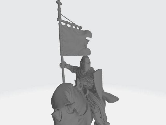 Crusader standard bearer 3D print model_2