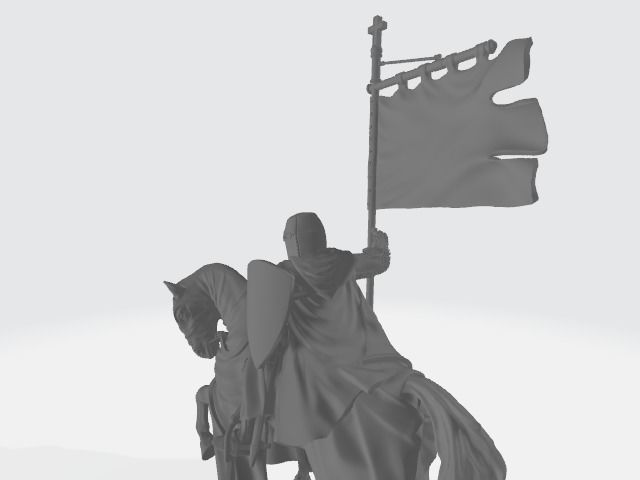 Crusader standard bearer 3D print model_4