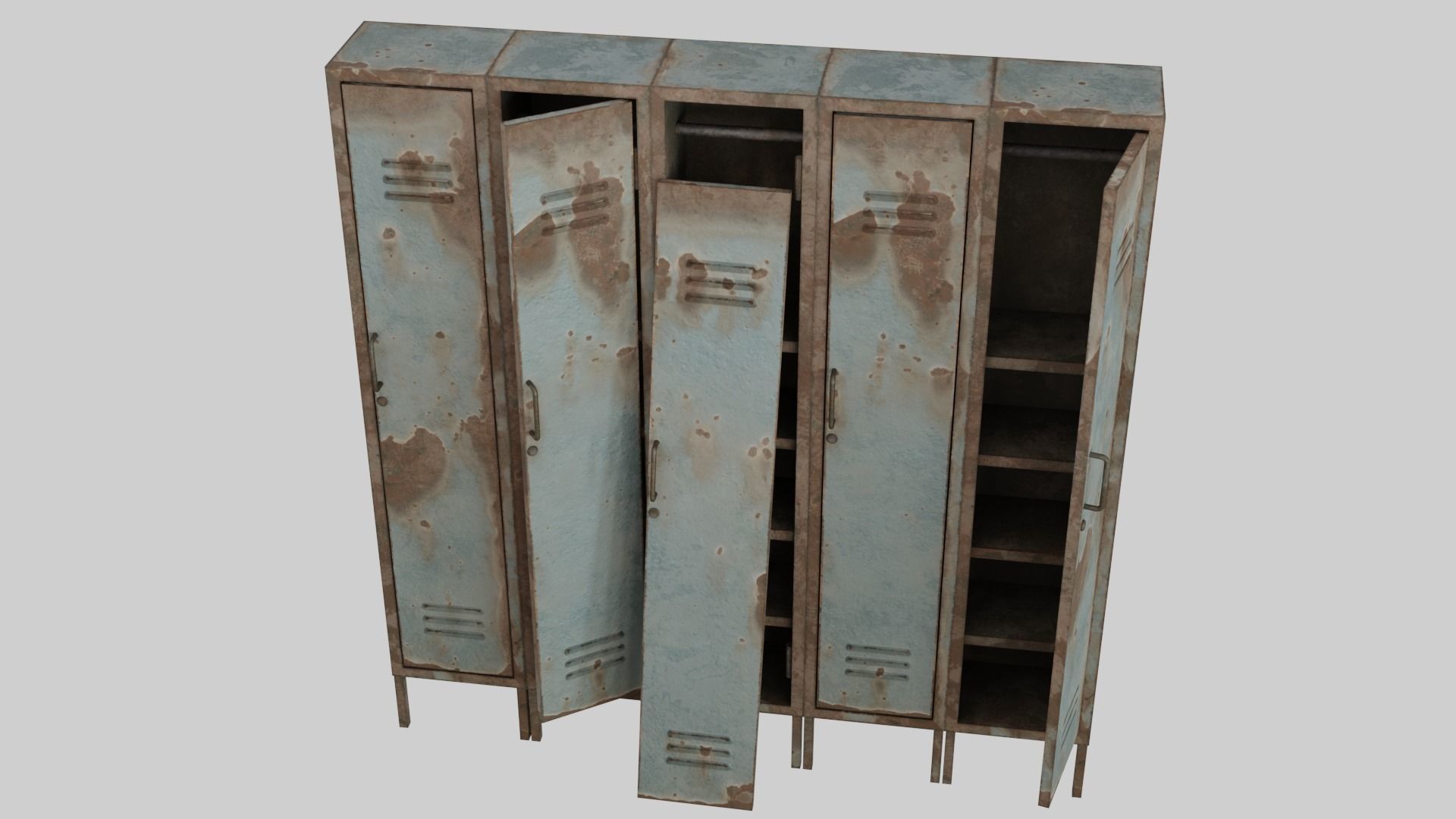 Abandoned Locker Low-poly 3D model_1