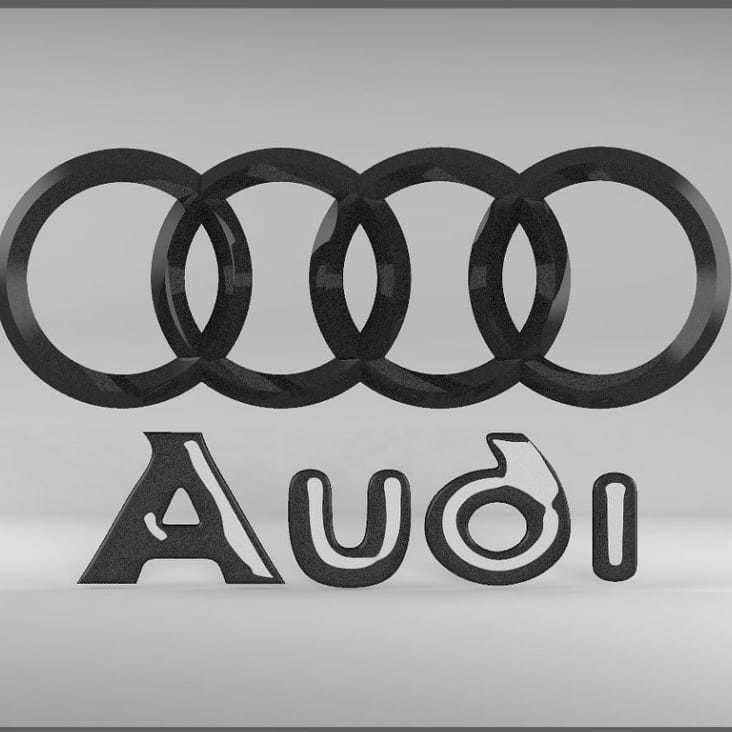 AUDI logo 3D print model_4