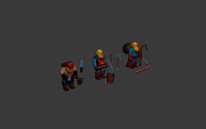 Viking Framp  villlagers Free low-poly 3D model