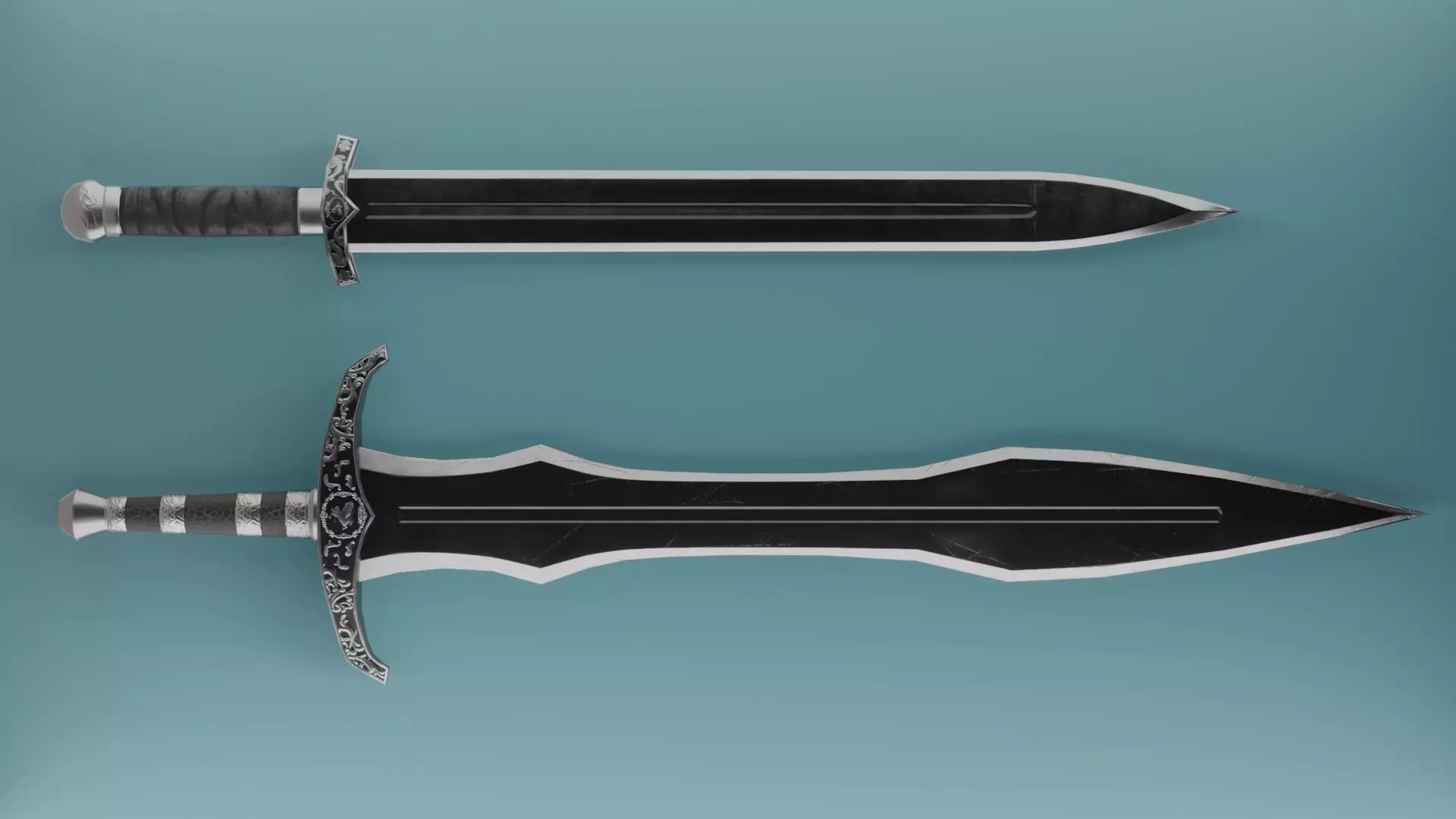 Stylized swords Free low-poly 3D model