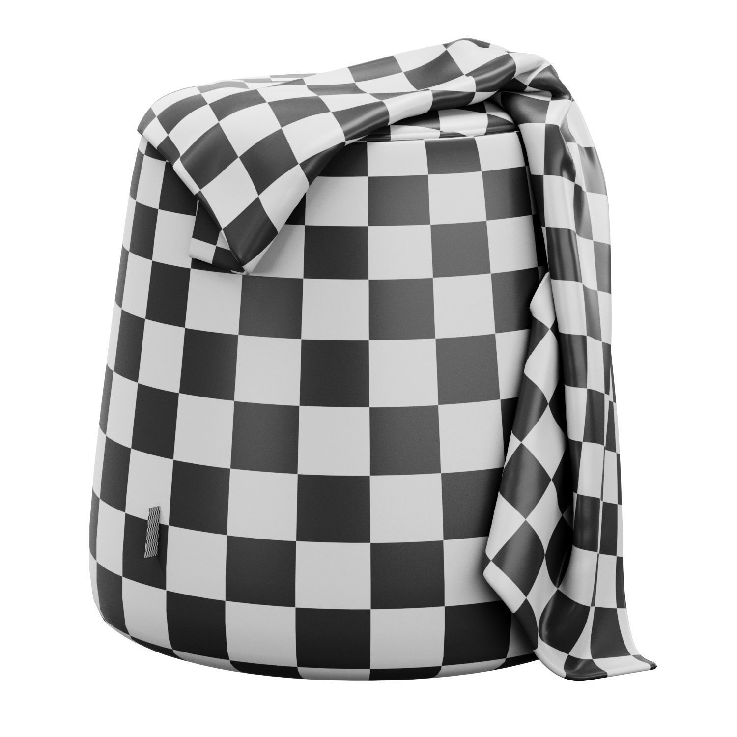 Thimble 500mm Fabric Ottoman 3D model_7