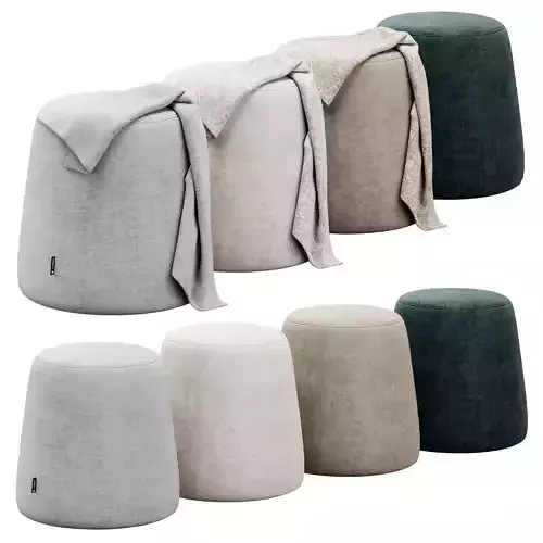 Thimble 500mm Fabric Ottoman 3D model