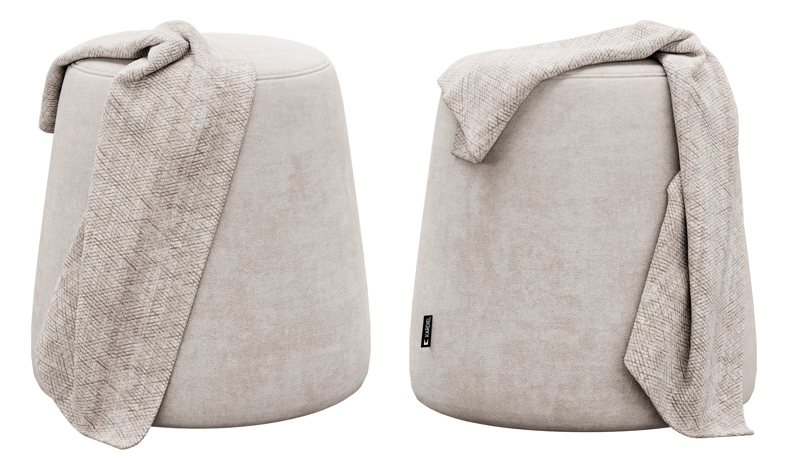 Thimble 500mm Fabric Ottoman 3D model_14