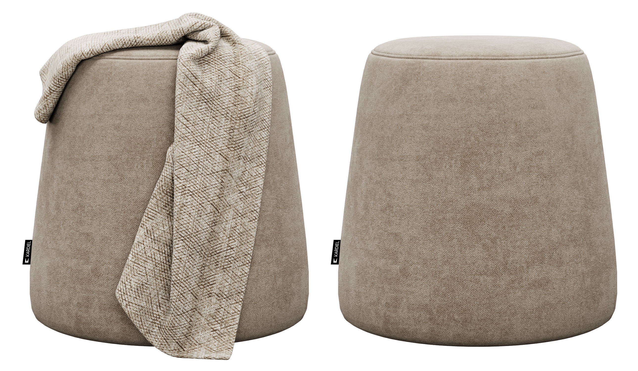 Thimble 500mm Fabric Ottoman 3D model_9