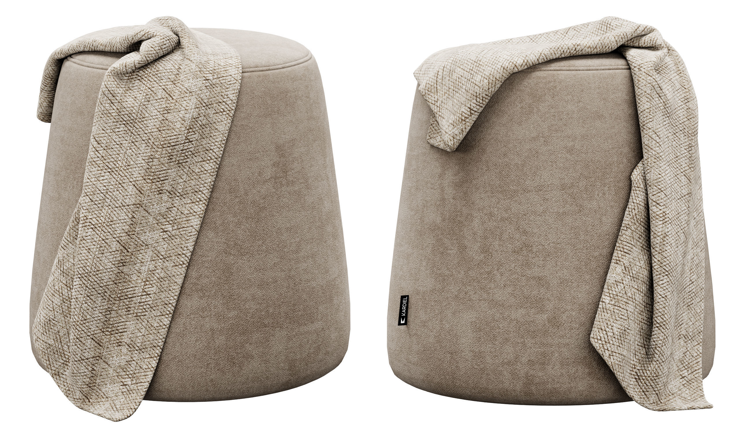 Thimble 500mm Fabric Ottoman 3D model_12